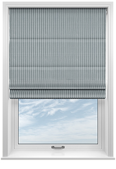 Nautical Stripes, Salt Black - Motorised Roman Blind